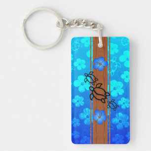 Retro Honu Surfbrett Schlüsselanhänger