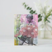 Retro Hoop Dance Mixed Media Collage Postkarte (Stehend Vorderseite)