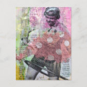 Retro Hoop Dance Mixed Media Collage Postkarte (Vorderseite)