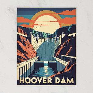 Retro Hoover-Staudamm Ingenieurskunst Postkarte