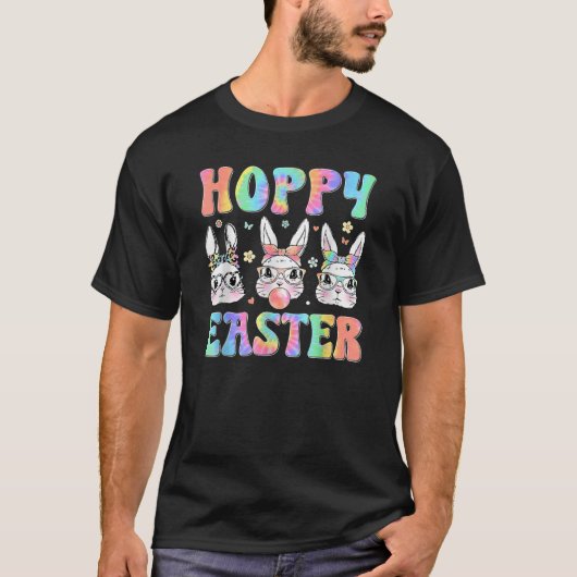 Retro Hoppy Easter Bunny Face Tie Dye Boys Print T T-Shirt (Vorderseite)
