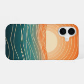 Retro Horizontwelle iPhone 16 Hülle (Rückseite (Horizontal))