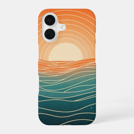 Retro Horizontwelle iPhone 16 Hülle (Rückseite)