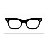 Retro Horn Rimmed Glasses Rubber Art Briefmarke Gummistempel (Prägung)