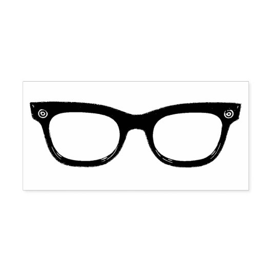 Retro Horn Rimmed Glasses Rubber Art Briefmarke Gummistempel (Prägung)