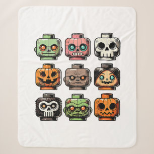 Retro Horror Bricks Kopf Beängstigende Halloween M Sherpadecke
