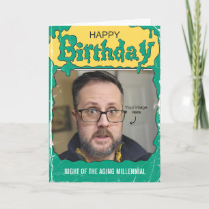 Retro-Horror-Buchcover zum Geburtstag Karte