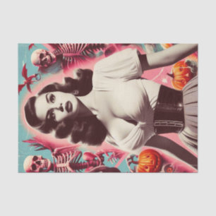 Retro Horror Girl Seidenpapier