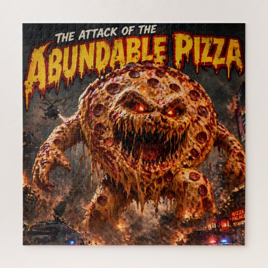 Retro-Horror-Monster-Jigsaw-Puzzle: Der Angriff vo Puzzle (Vertikal)