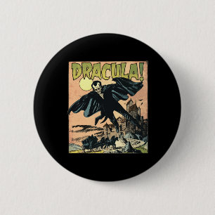 Retro Horror Movie Monster Vampire Vintag Hallowag Button