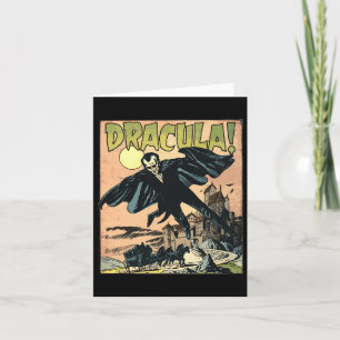 Retro Horror Movie Monster Vampire Vintag Hallowag Karte