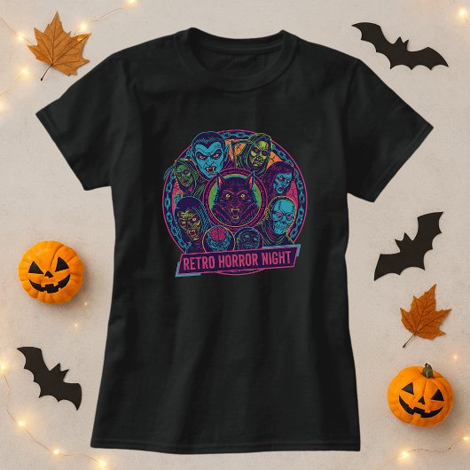 Retro-Horror-Nachtmonster T-Shirt