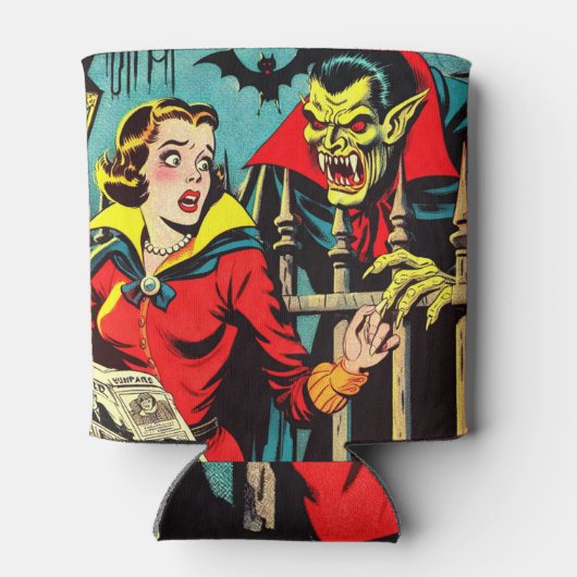 Retro Horror Vampire Comicen Dosenkühler (Rückseite)
