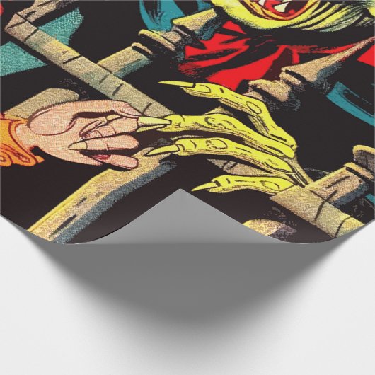 Retro Horror Vampire Comicen Geschenkpapier (Ecke)
