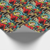 Retro Horror Vampire Comicen Geschenkpapier (Ecke)