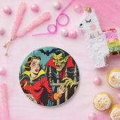 Retro Horror Vampire Comicen Pappteller (Party)