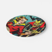 Retro Horror Vampire Comicen Pappteller (Schrägansicht)