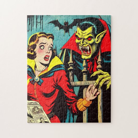 Retro Horror Vampire Comicen Puzzle (Vertikal)