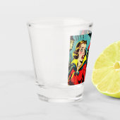 Retro Horror Vampire Comicen Schnapsglas (Links)