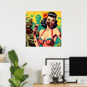 Retro Horror Zombie Button-up Poster (Heimbüro)