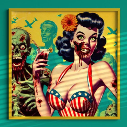 Retro Horror Zombie Button-up Poster
