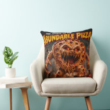 Retro-Horrormonster üppiges Pizza-Kreatur Wurf