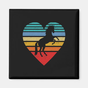 Retro Horse Heart Animal Liebe Magnet