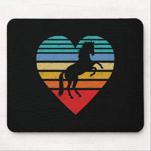 Retro Horse Heart Animal Liebe Mousepad