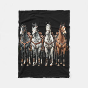 Retro Horse Western Rodeo Cowboy Reitschiff Fleecedecke