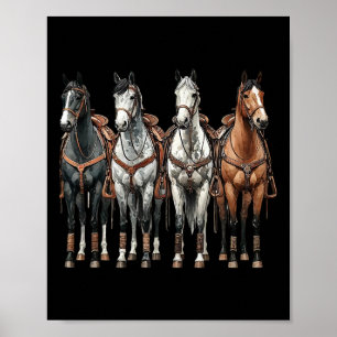 Retro Horse Western Rodeo Cowboy Reitschiff Poster