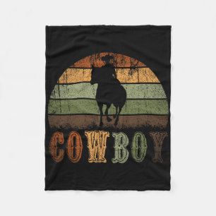 Retro Horseback Reiten Rodeo Western Line Tanz Ho Fleecedecke