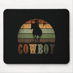 Retro Horseback Reiten Rodeo Western Line Tanz Ho Mousepad