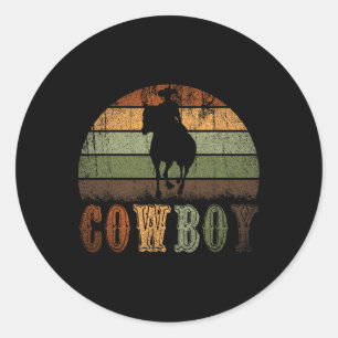 Retro Horseback Reiten Rodeo Western Line Tanz Ho Runder Aufkleber