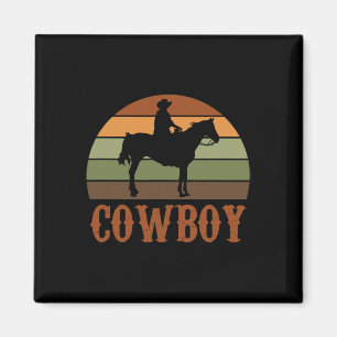 Retro Horseback Reiten Rodeo Western Magnet