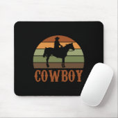 Retro Horseback Reiten Rodeo Western Mousepad (Mit Mouse)
