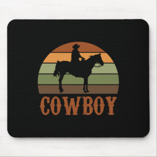 Retro Horseback Reiten Rodeo Western Mousepad