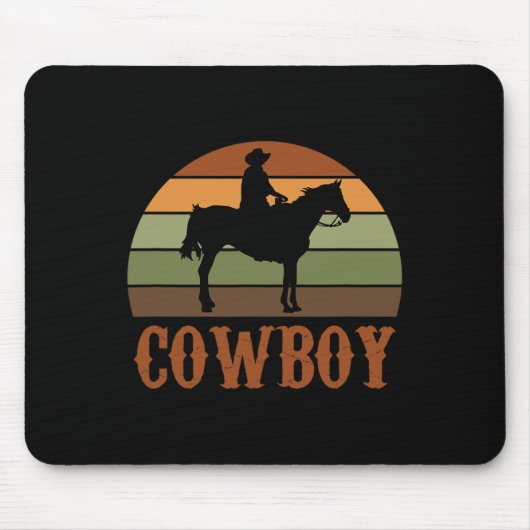 Retro Horseback Reiten Rodeo Western Mousepad (Vorne)