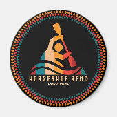 Retro Horseshoe Bend Kayaking Magnet (Vorne)