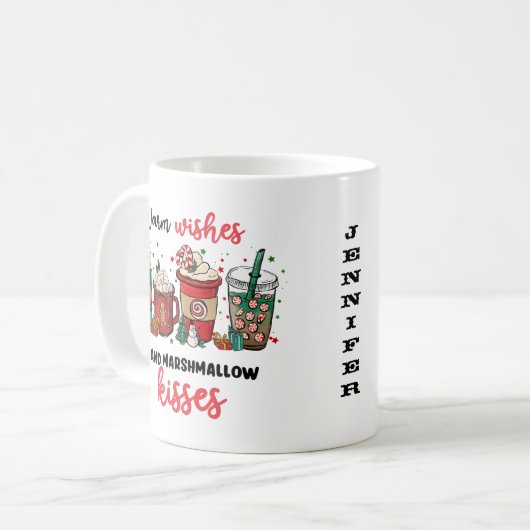 Retro Hot Chocoa Schokolade Weihnachten Tasse (Vorderseite Links)