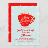 Retro Hot Cocoa Schneeflocken Weihnachten Party Einladung (Vorne/Hinten)