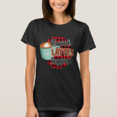 Retro Hot Cocoffee Weihnachtsflannels L T-Shirt (Vorderseite)