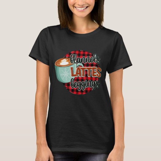 Retro Hot Cocoffee Weihnachtsflannels L T-Shirt (Vorderseite)
