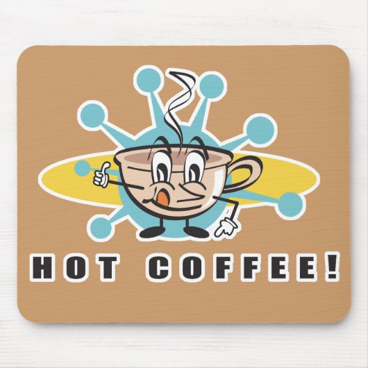 Retro-Hot-Coffee-Design Mousepad (Vorne)