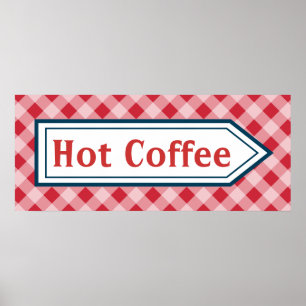 Retro-Hot-Coffee-Diner-Küchenposter-Kunst Poster