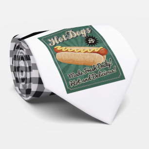 Retro Hot Dog Necktie Krawatte