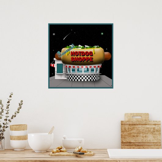 Retro Hot Dog Shoppe Poster (Küche)