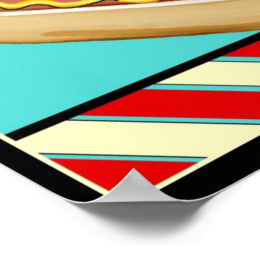Retro Hot Dog-Zeichen Poster (Ecke)