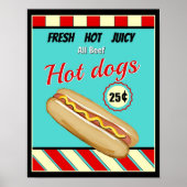 Retro Hot Dog-Zeichen Poster (Vorne)