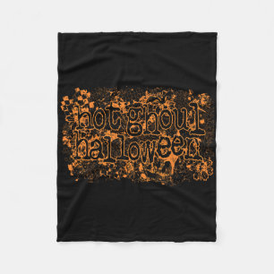 Retro Hot Ghoul Halloween Spooky Checkered Hallowy Fleecedecke