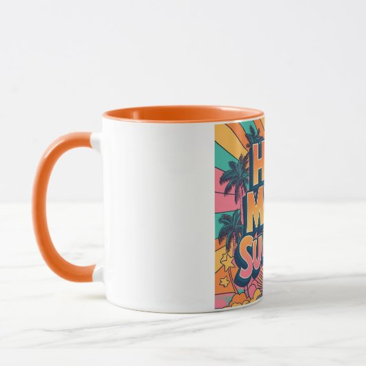 Retro Hot Mama Summer Palm Tree Mütter Day Tasse (Links)